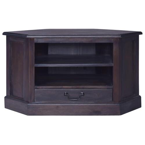 Tv-hjørnebord 80x40x49 cm massivt mahognitræ sort