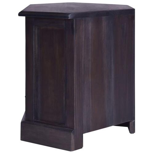 Tv-hjørnebord 80x40x49 cm massivt mahognitræ sort