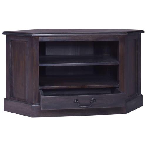 Tv-hjørnebord 80x40x49 cm massivt mahognitræ sort