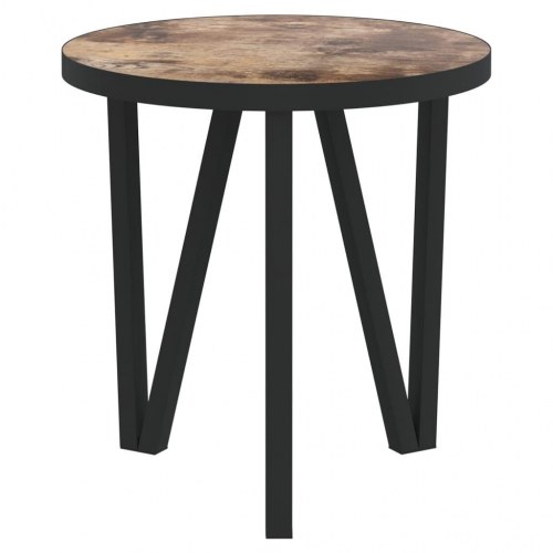 Sidebord Ø35 cm MDF sort og gul