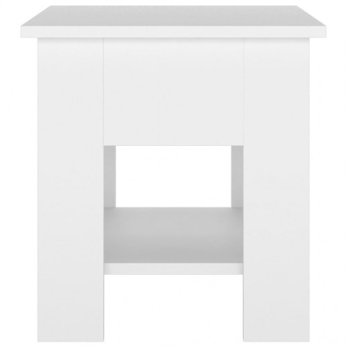 Sofabord med hylde 40 x 40 x 42 cm - hvid