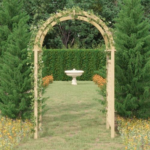 Havebue med espalier 141x97x243 cm massivt imprægneret fyrretræ