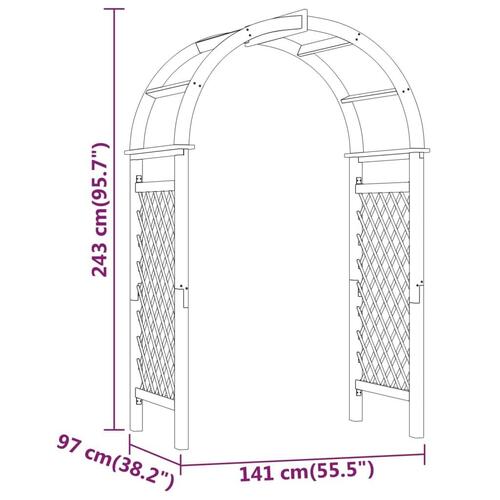 Havebue med espalier 141x97x243 cm massivt imprægneret fyrretræ