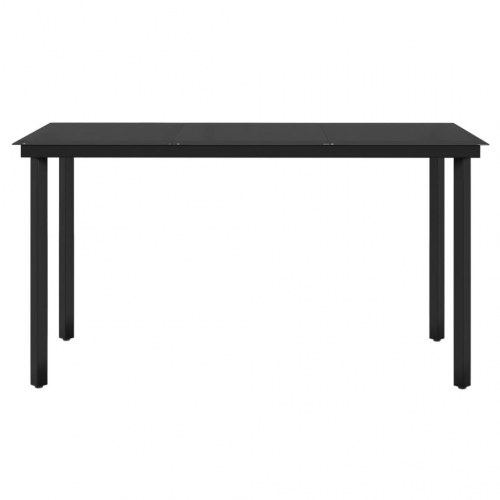 Spisebordssæt til haven 7 dele med hynder sort