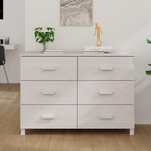 Skænk HAMAR 113×40×80 cm - massivt fyrretræ, hvid