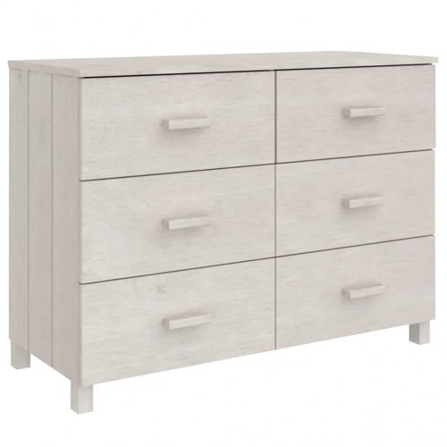 Skænk HAMAR 113×40×80 cm - massivt fyrretræ, hvid
