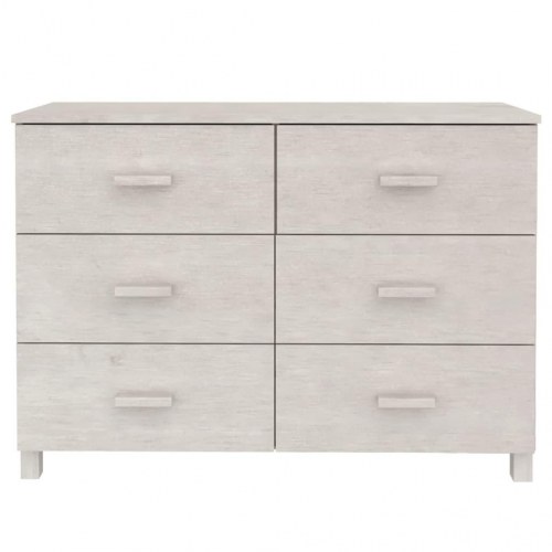 Skænk HAMAR 113×40×80 cm - massivt fyrretræ, hvid