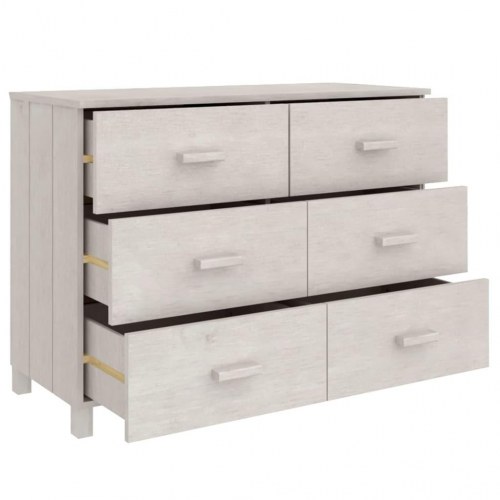 Skænk HAMAR 113×40×80 cm - massivt fyrretræ, hvid
