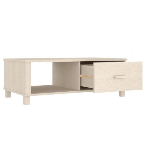 Sofabord HAMAR 100×55×35 cm - massivt fyrretræ, gyldenbrun
