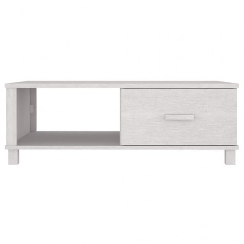 Sofabord HAMAR 100×55×35 cm - massivt fyrretræ, hvid