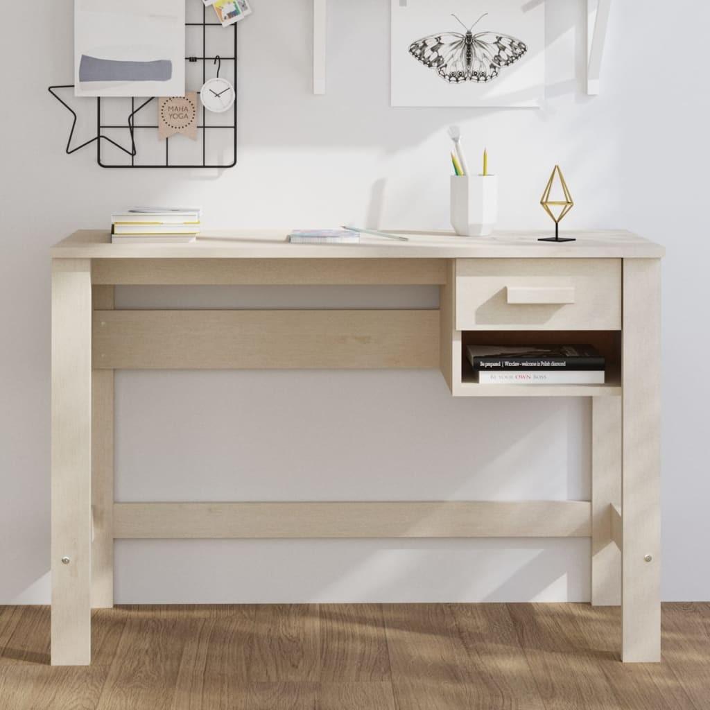 Skrivebord HAMAR 110x40x75 cm fyrretræ honningbrun