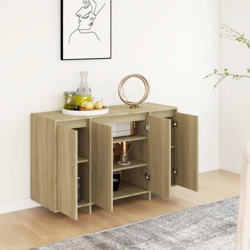 Skænk 120x41x75 cm konstrueret træ sonoma-eg