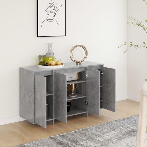 Skænk 120x41x75 cm konstrueret træ betongrå