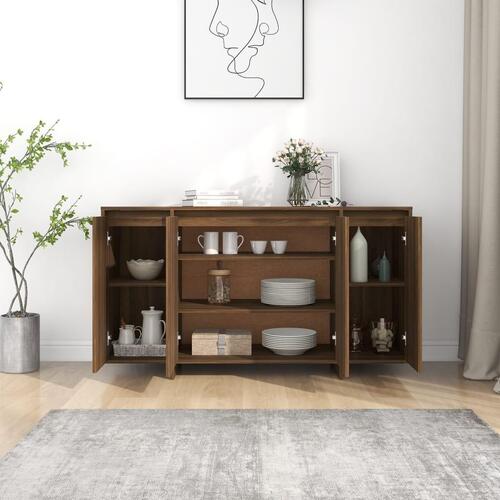 Skænk 135x41x75 cm konstrueret træ brun egetræsfarve