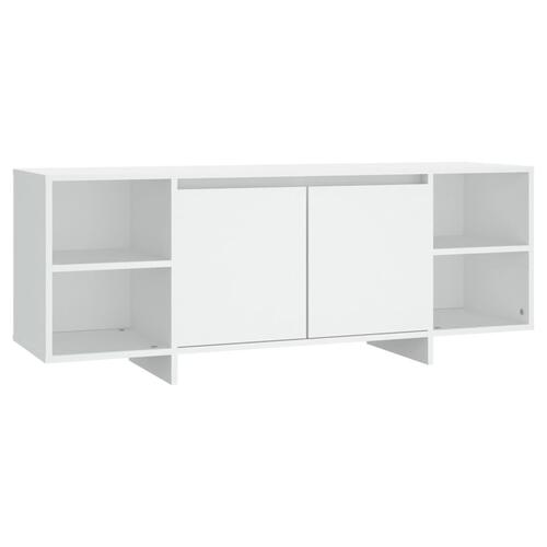 Tv-bord 130x35x50 cm konstrueret træ hvid