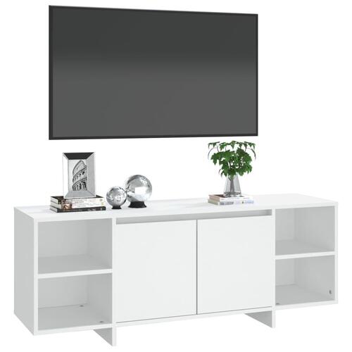Tv-bord 130x35x50 cm konstrueret træ hvid