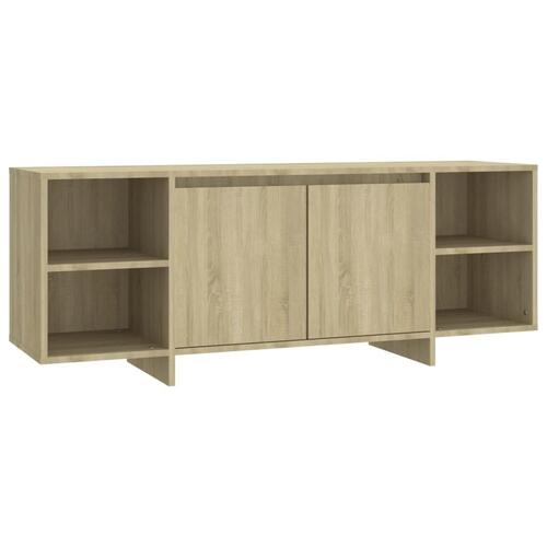 Tv-bord 130x35x50 cm konstrueret træ sonoma-eg