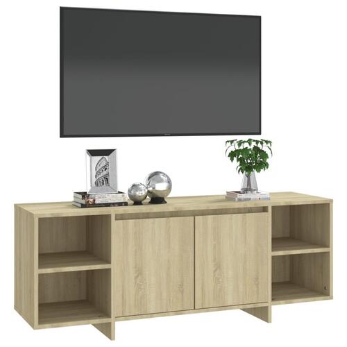 Tv-bord 130x35x50 cm konstrueret træ sonoma-eg