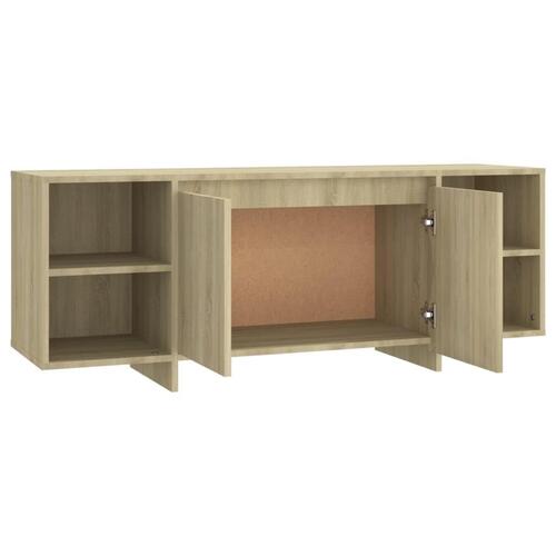 Tv-bord 130x35x50 cm konstrueret træ sonoma-eg