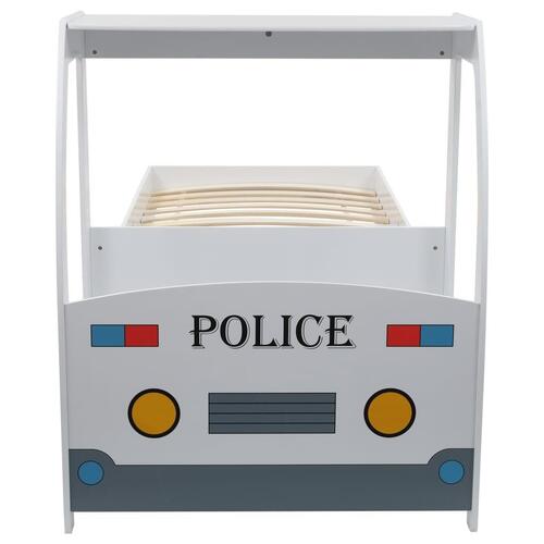 Børneseng politibil madras i memoryskum 90 x 200 cm