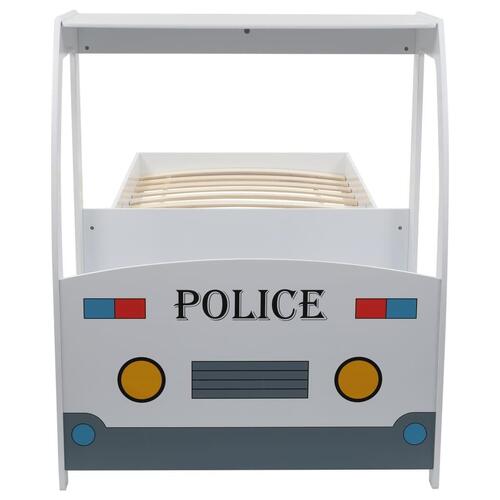 Børneseng politibil med madras 90 x 200 cm 7 zoner H3