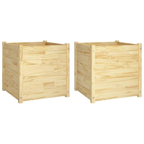 Plantekasser 2 stk. 60x60x60 cm massivt fyrretræ