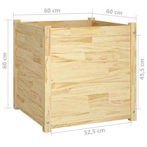 Plantekasser 2 stk. 60x60x60 cm massivt fyrretræ