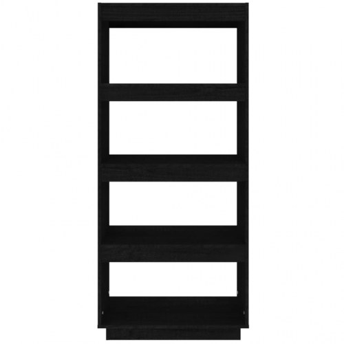 Bogreol/rumdeler 60x35x135 cm massivt fyrretræ sort