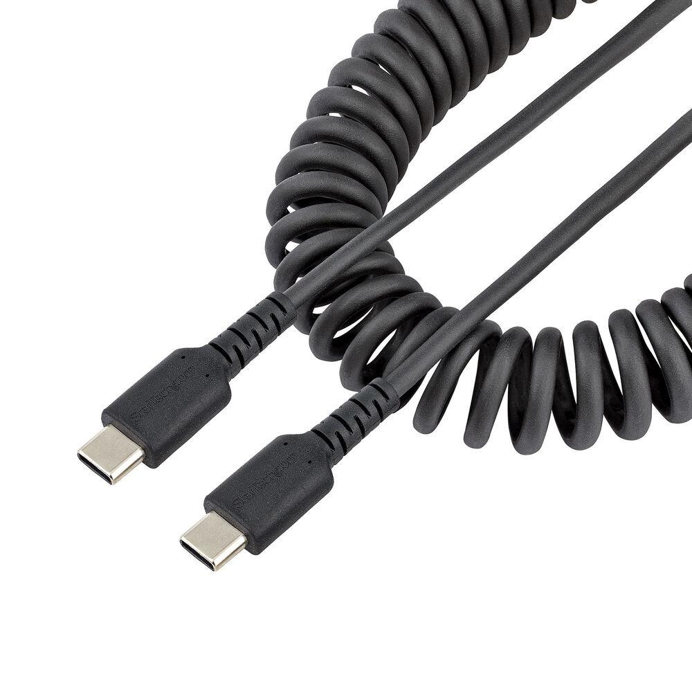 USB-C kabel Startech - spiral, 50 cm, sort billede