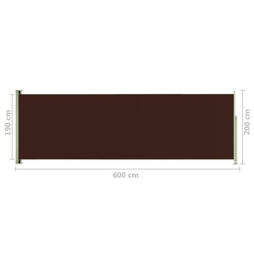 Sammenrullelig sidemarkise til terrassen 200x600 cm brun