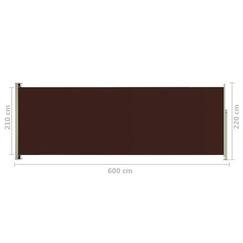 Sammenrullelig sidemarkise til terrassen 220x600 cm brun