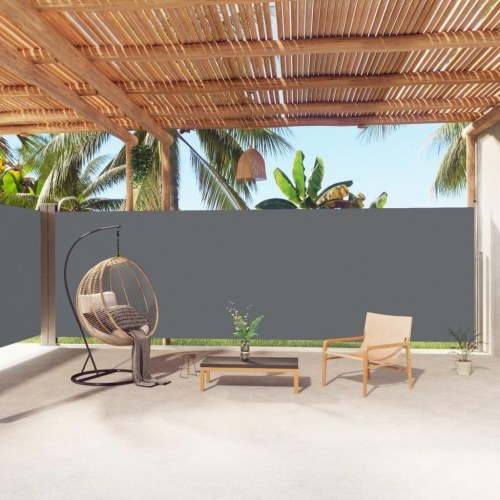 Sammenrullelig sidemarkise 200 × 1.000 cm - antracitgrå