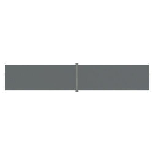 Sammenrullelig sidemarkise 200x1000 cm antracitgrå