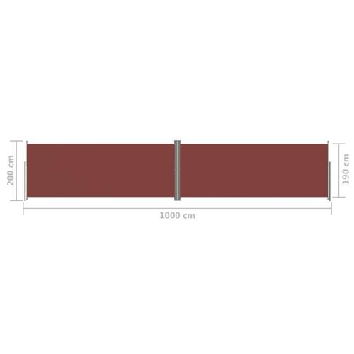 Sammenrullelig sidemarkise 200x1000 cm brun
