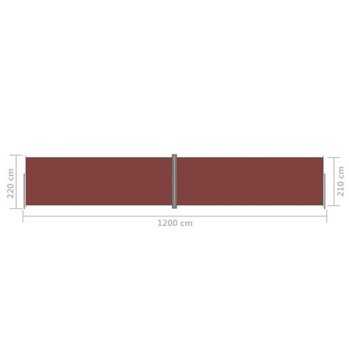 Sammenrullelig sidemarkise 220x1200 cm brun