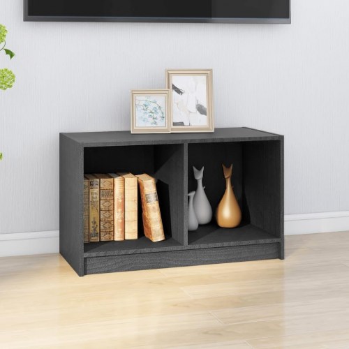 Tv-bord i massivt fyrretræ - grå 70 × 33 × 42 cm
