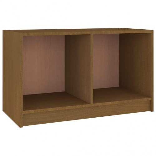 Tv-bord 70x33x42 cm massivt fyrretræ gyldenbrun