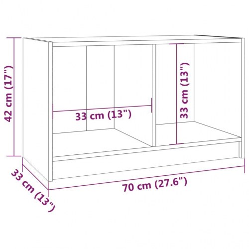 Tv-bord 70x33x42 cm massivt fyrretræ gyldenbrun