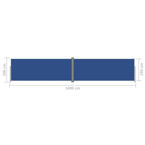 Sammenrullelig sidemarkise 200 × 1.000 cm - blå