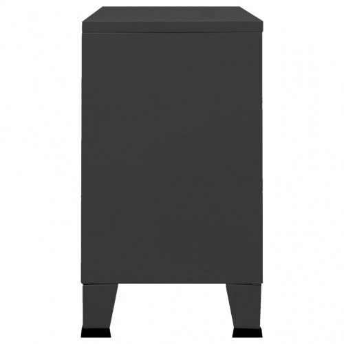 Skænk 105x35x62 cm metal og glas sort