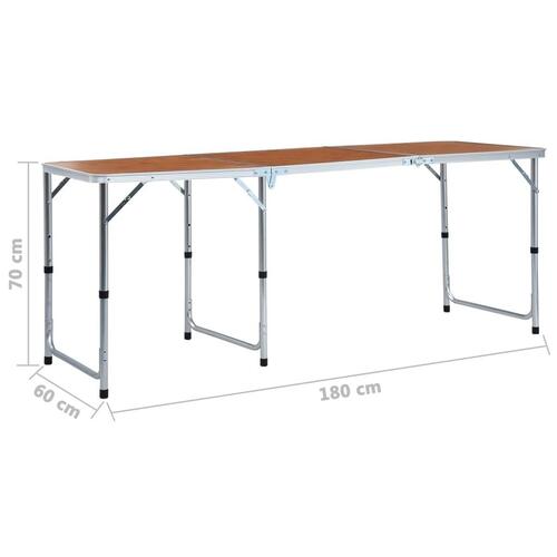 Foldbart campingbord aluminium 180 x 60 cm
