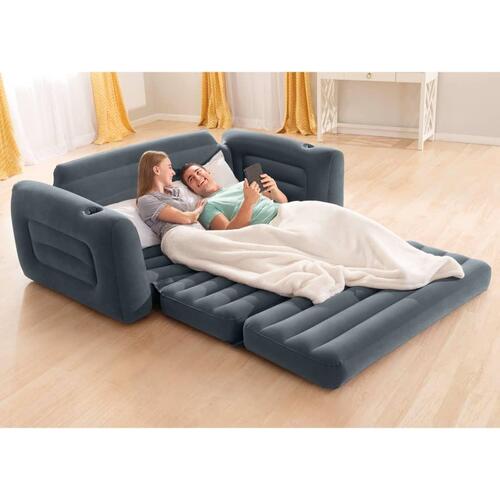Intex oppustelig stol 203x231x66 cm mørkegrå