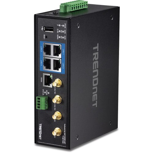Trendnet TI-W100 industriel router - WiFi 5 dual-band 2,4/5 GHz, Sort
