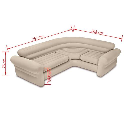 Intex oppustelig hjørnesofa 257x203x76 cm 68575NP