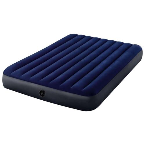 Intex luftmadras med pumpe Dura-Beam 152x203x25 cm blå