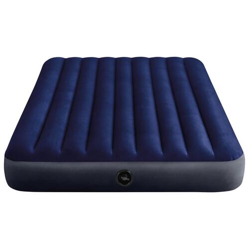 Intex luftmadras med pumpe Dura-Beam 152x203x25 cm blå