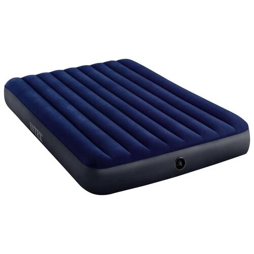 Intex luftmadras med pumpe Dura-Beam 152x203x25 cm blå