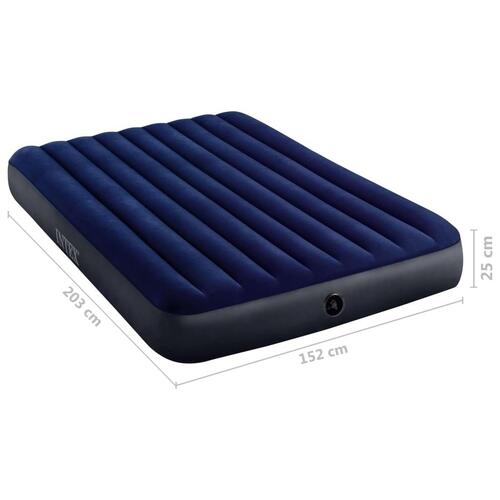 Intex luftmadras med pumpe Dura-Beam 152x203x25 cm blå