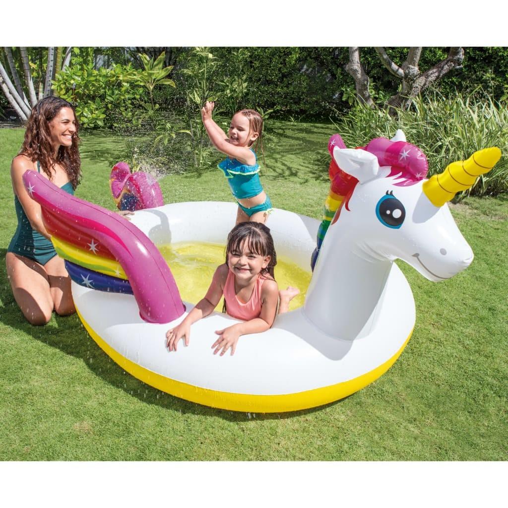 Intex badebassin med sprøjtefunktion Unicorn 272x193x104 cm