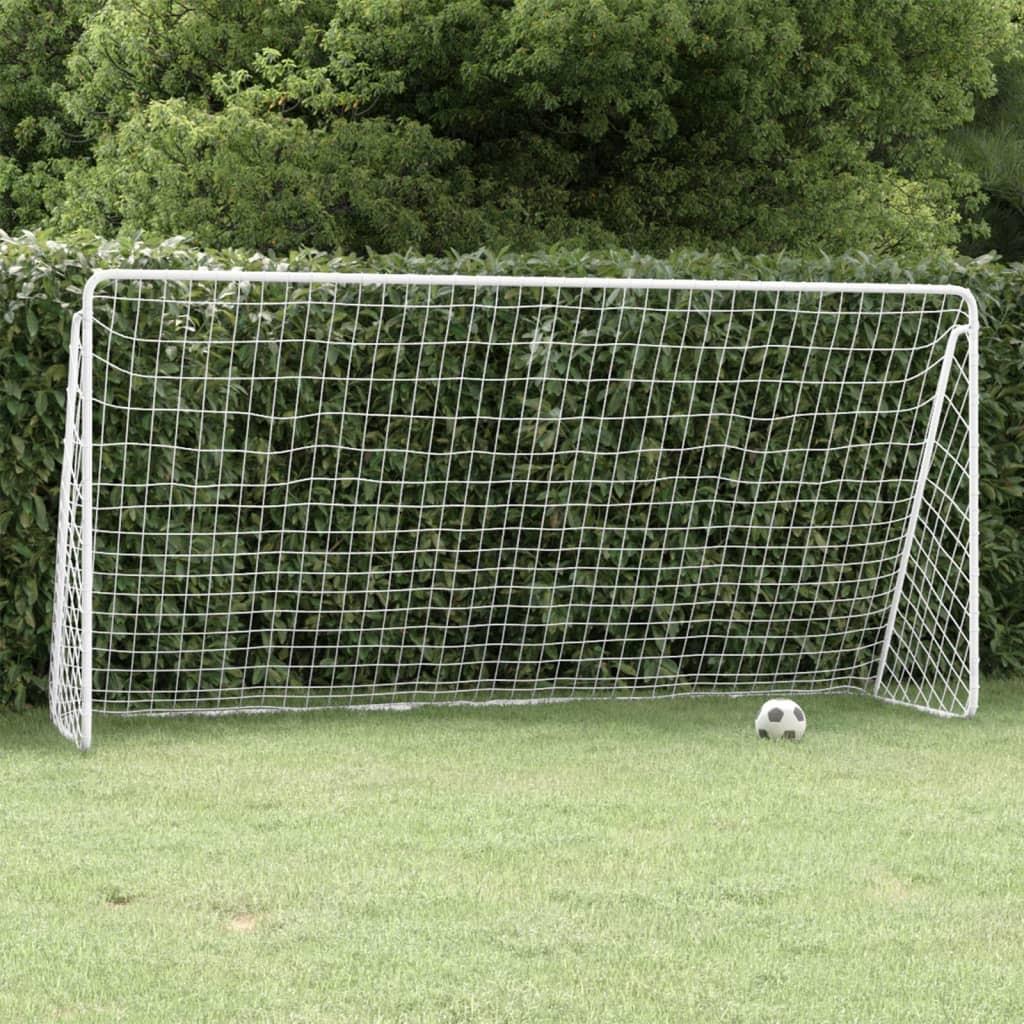 Fodboldmål Med Net 366x122x182 Stål Hvid